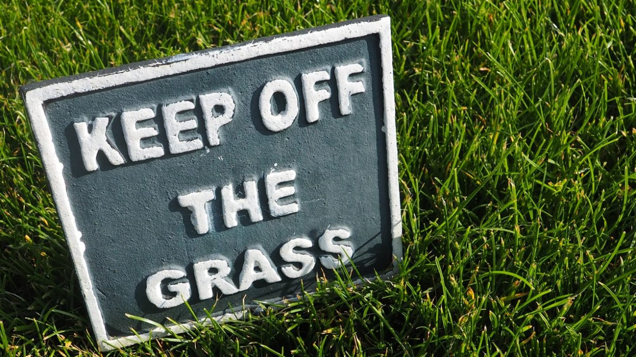 Keep off the grass где можно увидеть